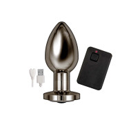 Ass-Sation Remote Vibrating Metal Anal Butt Plug Silver