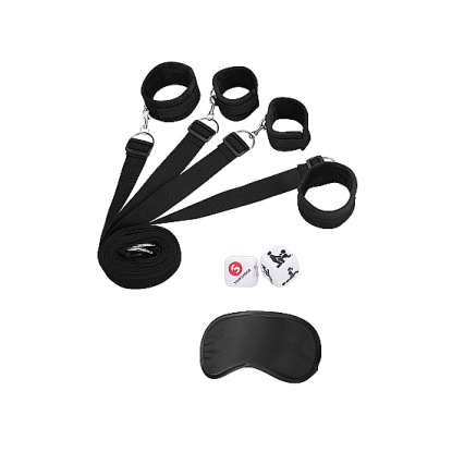 Ouch! Black & White Bed Bindings Restraint System Black