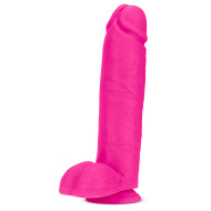 Blush Au Naturel Bold Huge 10 in. Posable Dual Density Dildo with Balls & Suction Cup Pink
