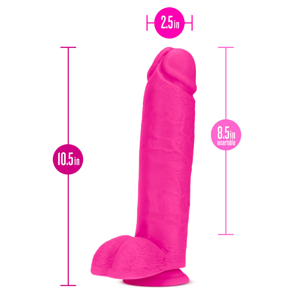 Blush Au Naturel Bold Huge 10 in. Posable Dual Density Dildo with Balls & Suction Cup Pink (81962) | SlipDix.com