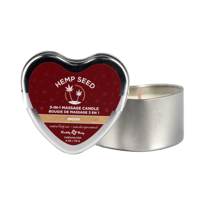 Earthly Body Hemp Seed Valentine 3-in-1 Massage Heart Candle Spoon 4.7 oz / 133 g