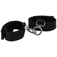 Doc Johnson Hand Cuffs In A Bag Faux Leather Velcro Black