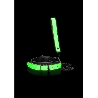 Ouch! Glow in the Dark Collar and Leash Set Neon Green