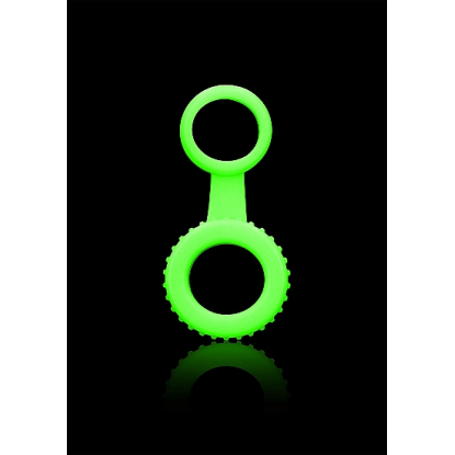 Ouch! Glow in the Dark Cockring & Ball Strap Neon Green