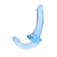 RealRock Crystal Clear 6 in. Strapless Strap-On Dildo Blue
