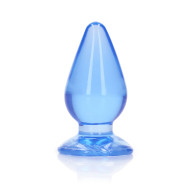 RealRock Crystal Clear 3.5 in. Anal Butt Plug Blue