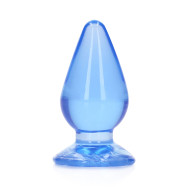 RealRock Crystal Clear 4.5 in. Anal Butt Plug Blue