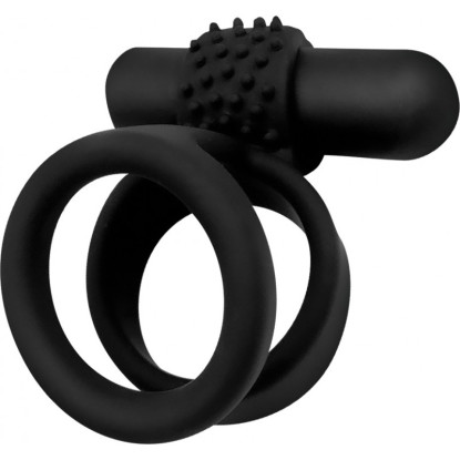 Decadence Ball Trap Dual Strap Cock & Ball Ring With Power Bullet