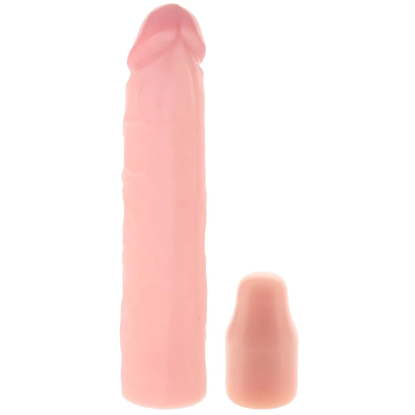 Pipedream Fantasy X-tensions Elite 8 in. Silicone Sleeve with 2 in. Extender Beige