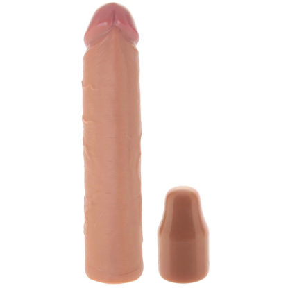 Pipedream Fantasy X-tensions Elite 8 in. Silicone Sleeve with 2 in. Extender Tan