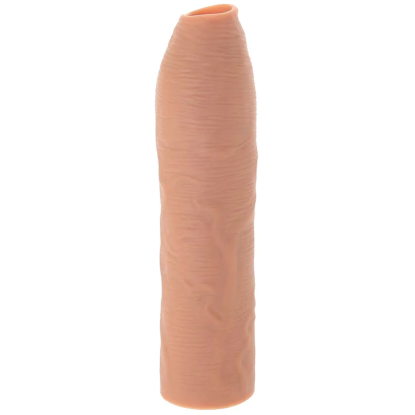 Pipedream Fantasy X-tensions Elite Uncut 7 in. Open-Ended Silicone Enhancement Sleeve Tan