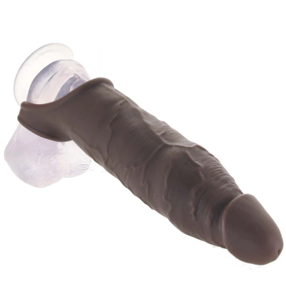 Pipedream Fantasy X-tensions Elite 7 in. Silicone Extension with Strap & 3 in. Extender Brown