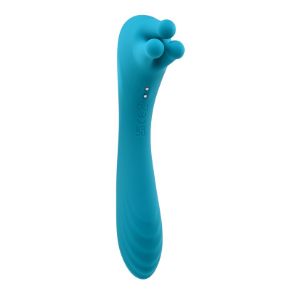 Evolved Heads or Tails Rechargeable Silicone Vibrator Teal