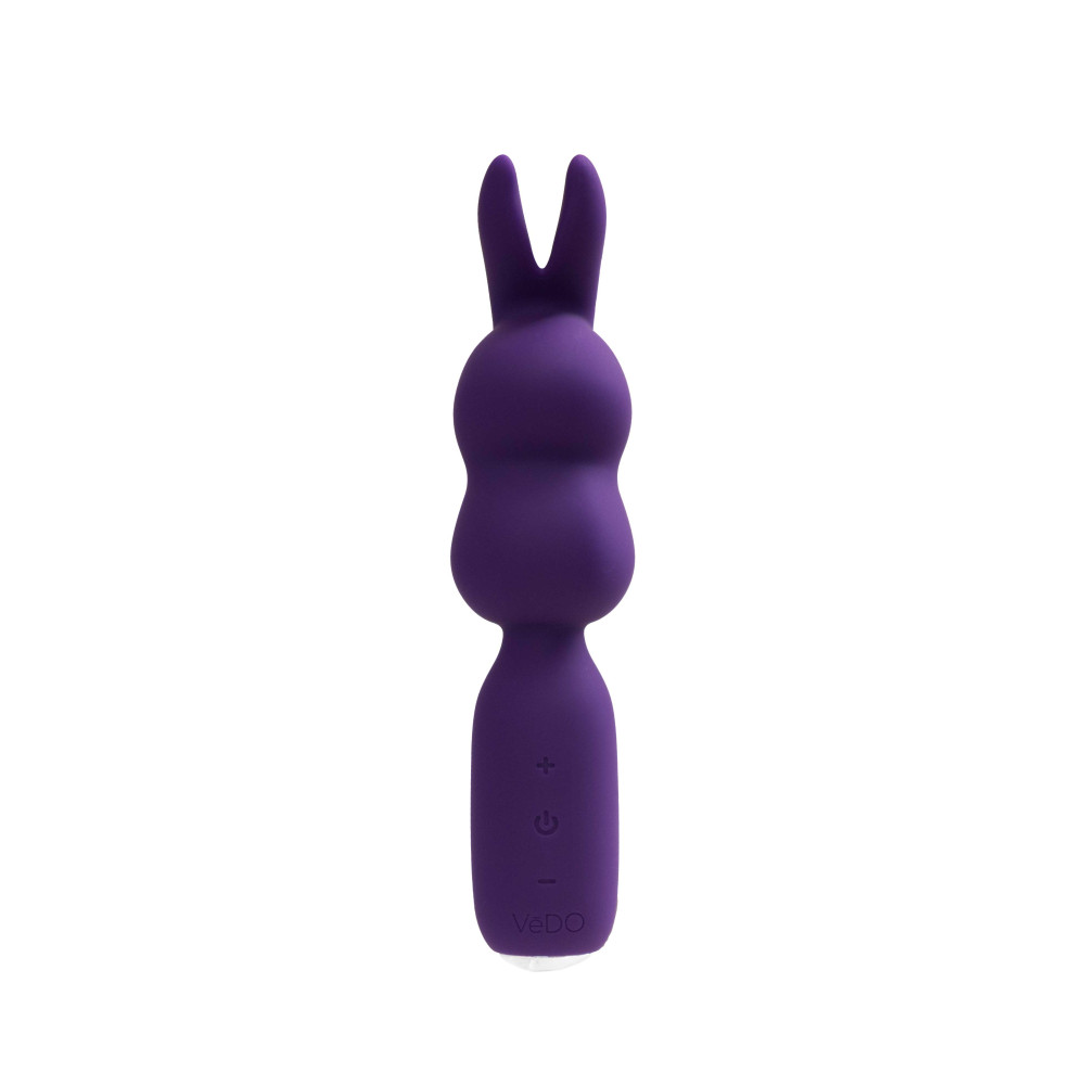 VeDO Hopper Bunny Rechargeable Silicone Mini Wand Vibrator Purple (84953) | SlipDix.com