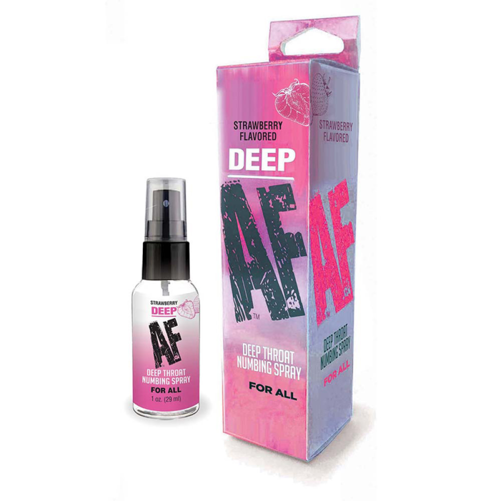 Deep AF Strawberry Flavored Deep Throat Numbing Spray 1 oz. (84977) | SlipDix.com