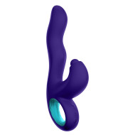 FemmeFunn Klio Rechargeable Silicone Triple Action Thumping Rabbit Vibrator Dark Purple