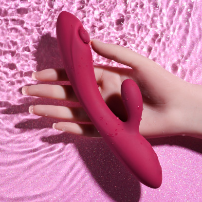 Evolved Jammin G Rechargeable Tapping Dual Stim Vibe Silicone Pink
