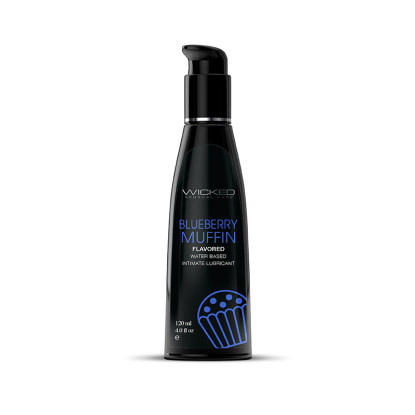 Wicked Aqua Blueberry Muffin Water-Based Flavored Lubricant 4 oz.