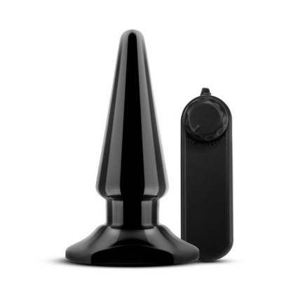 Blush Anal Adventures Basic Vibrating Anal Pleaser Remote-Controlled Anal Butt Plug Black