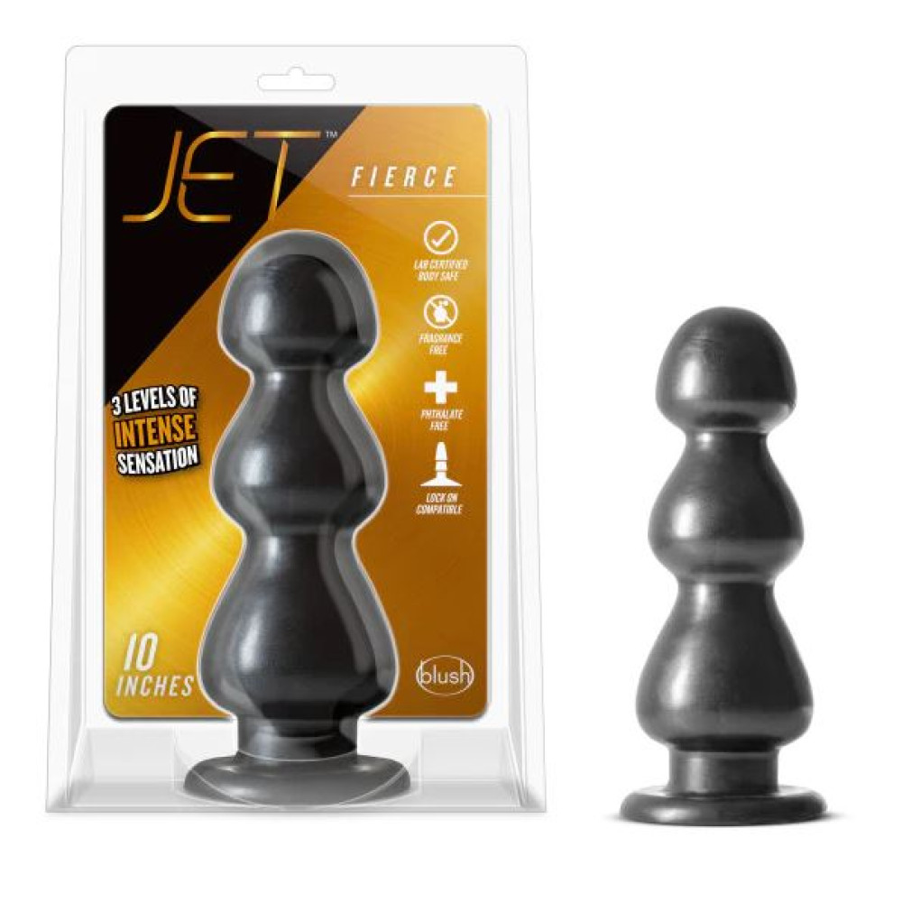 Blush Jet Fierce 10 in. Anal Butt Plug Carbon Metallic Black