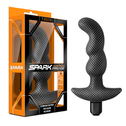 Blush Spark Ignition PRV-02 Vibrating Silicone Prostate Massager Carbon Fiber