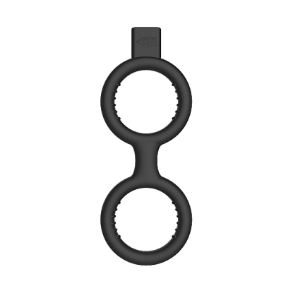 Shots ElectroShock Remote-Controlled E-Stimulation Silicone Cockring With Ball Strap Black