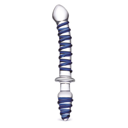 10" Mr. Swirly Double Ended Glas Dildo and Butt Plug
