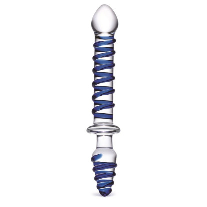 10" Mr. Swirly Double Ended Glas Dildo and Butt Plug