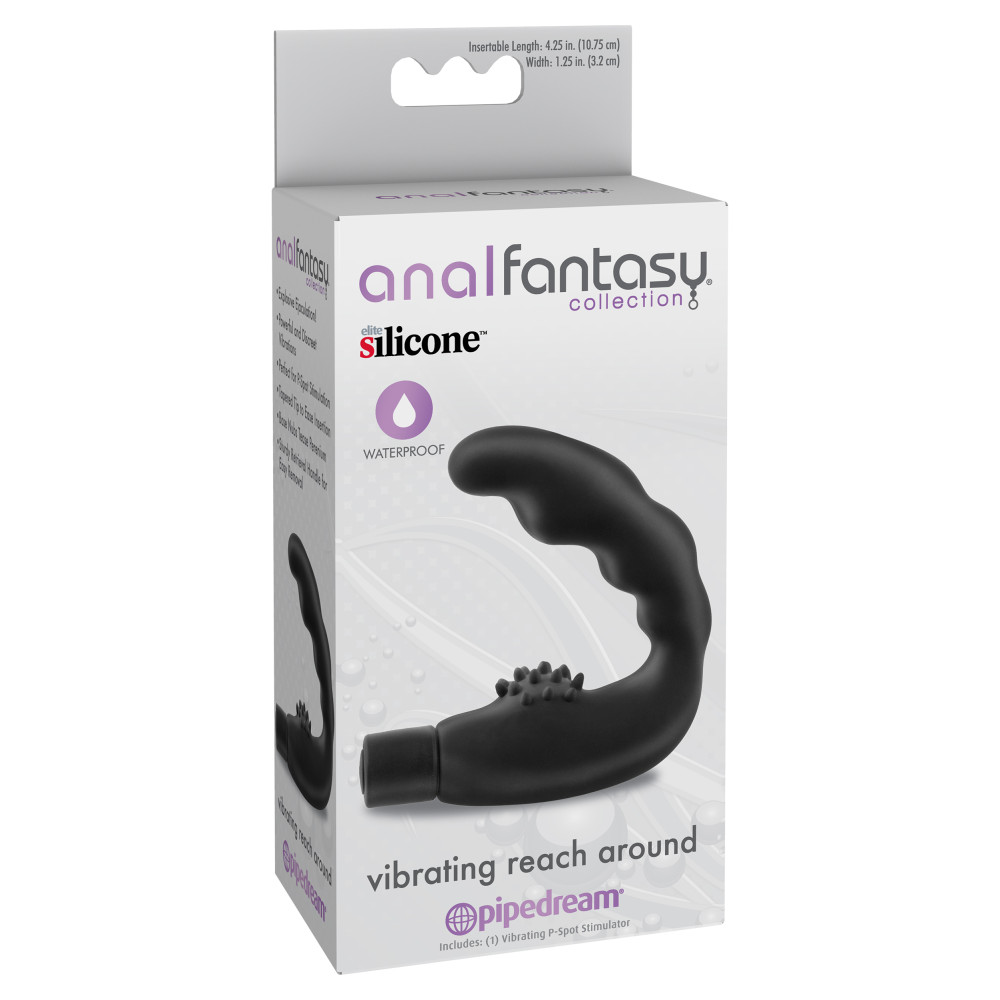 Pipedream Anal Fantasy Collection Silicone Vibrating Reach Around Prostate Massager Black