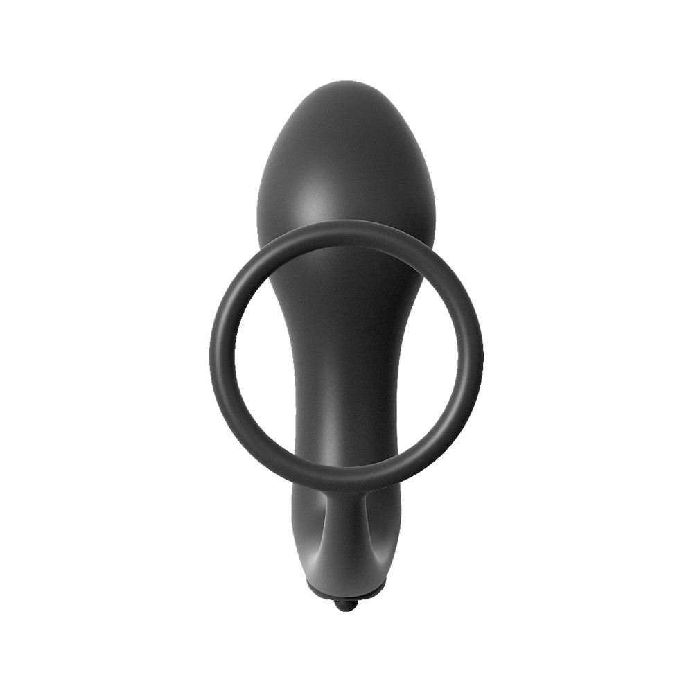 Pipedream Anal Fantasy Collection Silicone Ass-Gasm Vibrating Cockring & Butt Plug Black