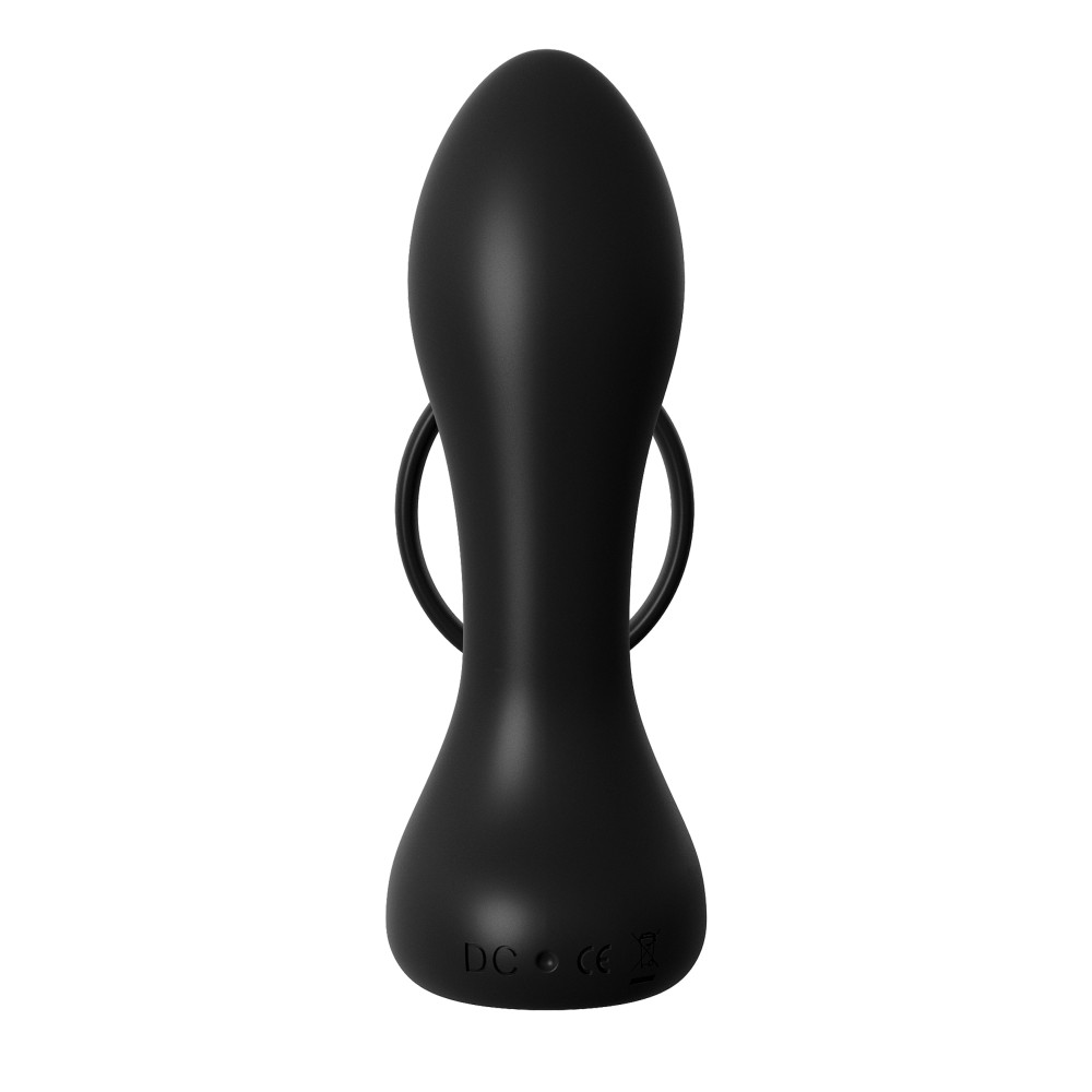 Pipedream Anal Fantasy Elite Collection Rechargeable Ass-Gasm Pro Vibrating Silicone Cockring & Butt Plug Black