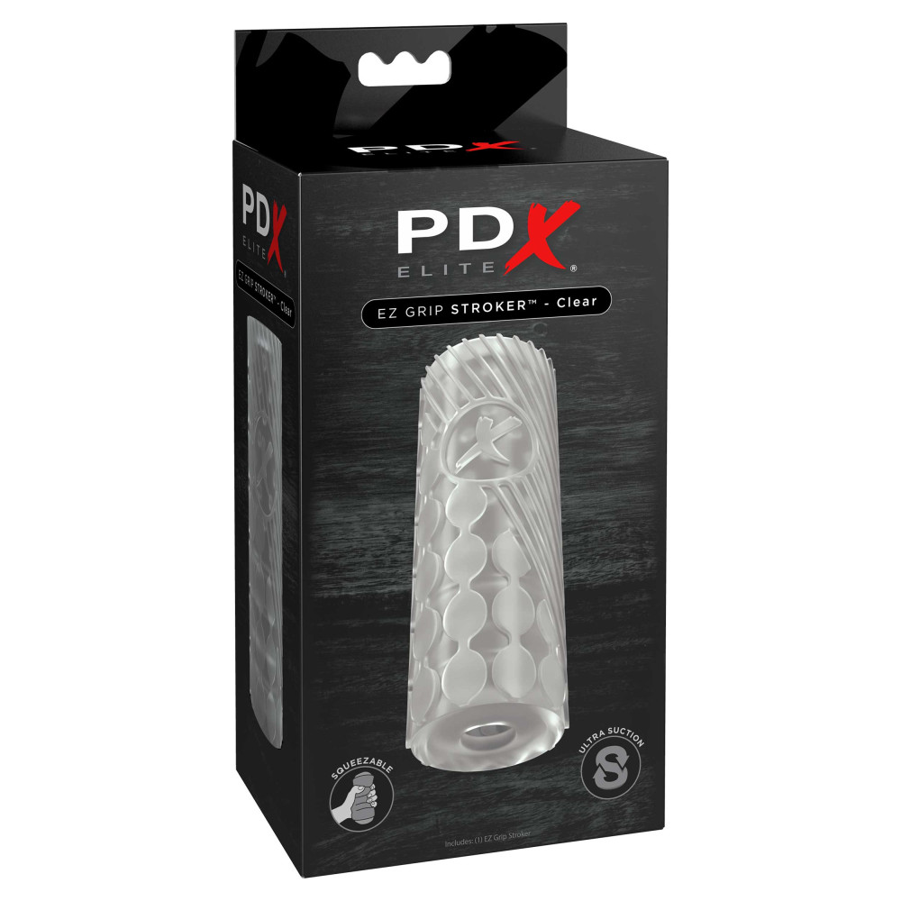 PDX ELITE EZ Grip Stroker Clear (61571) | SlipDix.com
